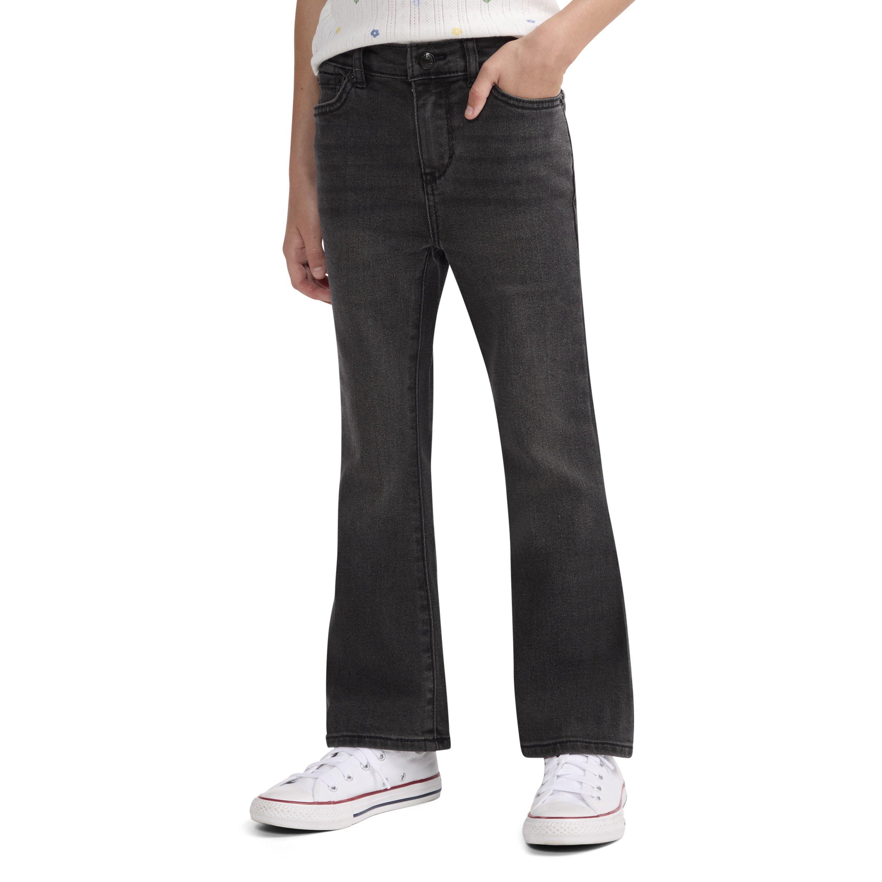 Levi's Little Girls' 726 High Rise Flare Black Wash Denim Jeans - BLACK